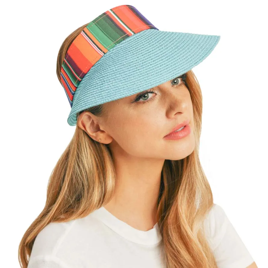 Serape Straw Visor Sun Hat