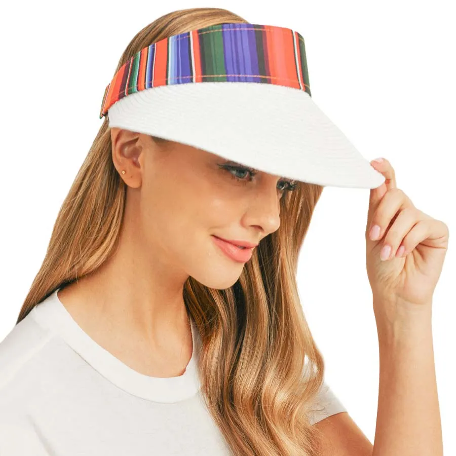 Serape Straw Visor Sun Hat