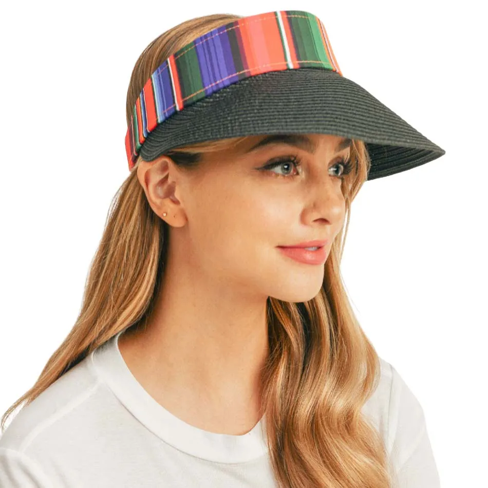 Serape Straw Visor Sun Hat