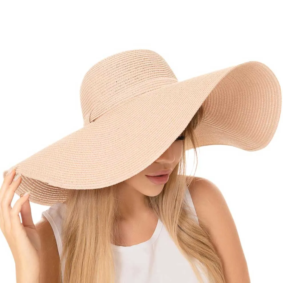 Solid Floppy Straw Sun Hat