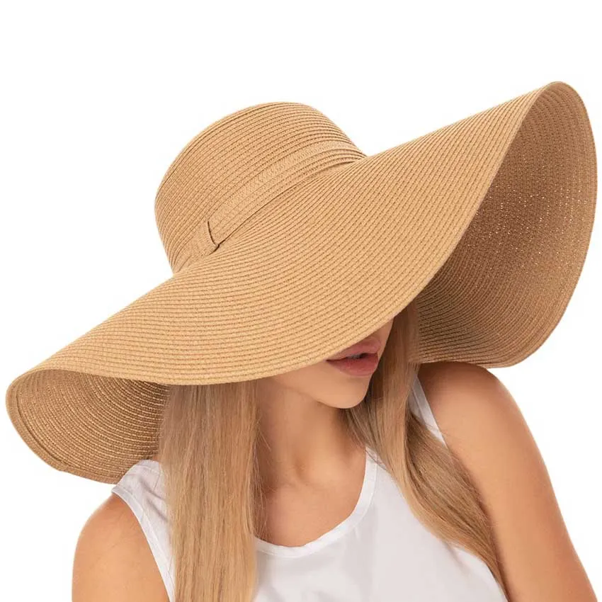 Solid Floppy Straw Sun Hat