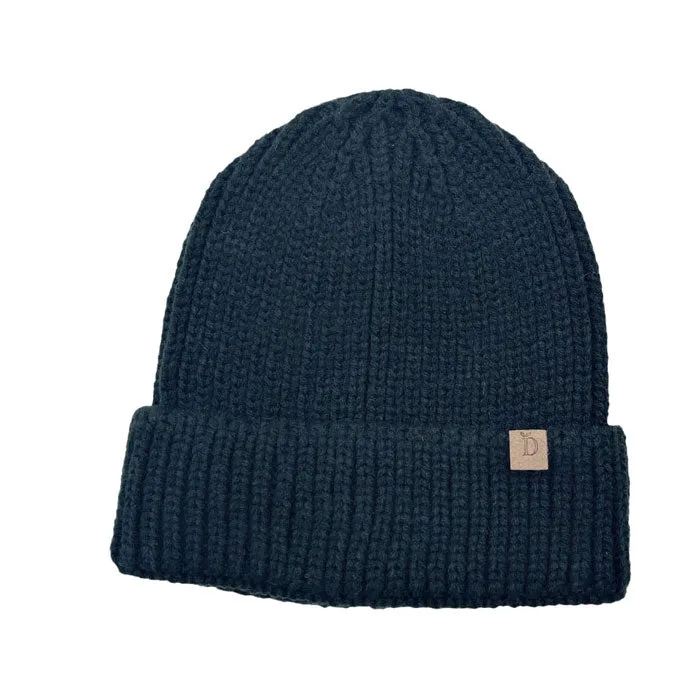 Solid Ribbed Cuff Beanie Hat