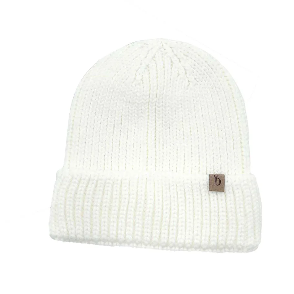 Solid Ribbed Cuff Beanie Hat