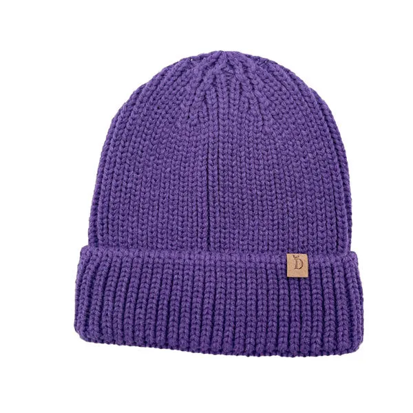 Solid Ribbed Cuff Beanie Hat