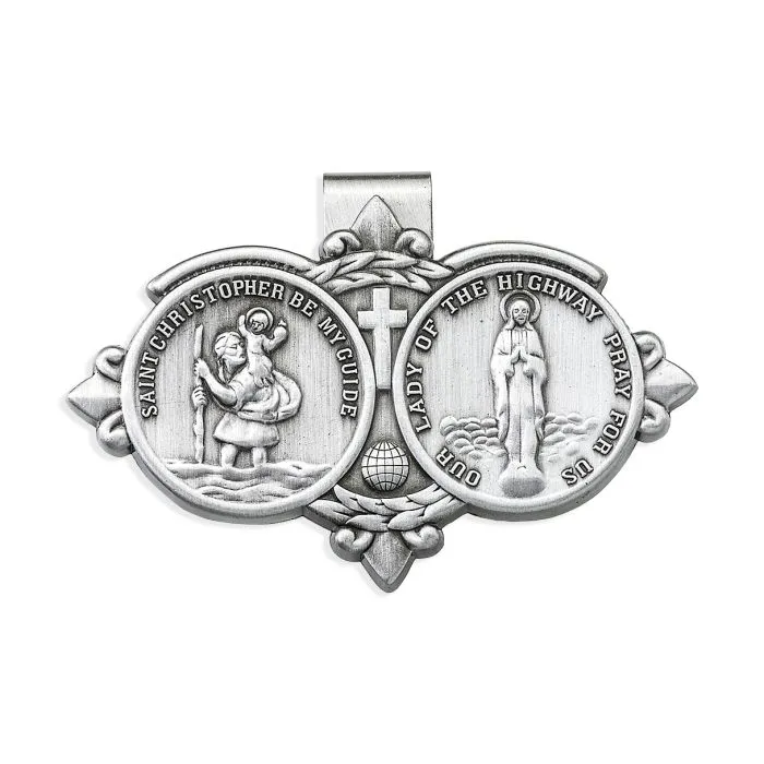 St. Christopher/Our Lady of the Highways Visor Clip (Pewter)