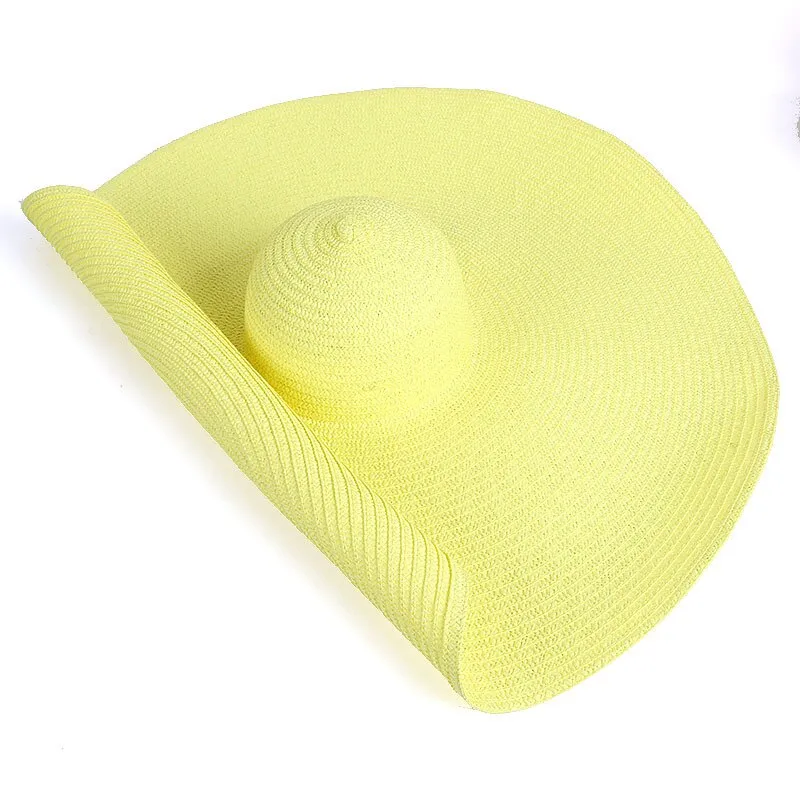 Sun Hat 25CM Wide Brim Oversized Beach Hats For Women Large Straw Hat