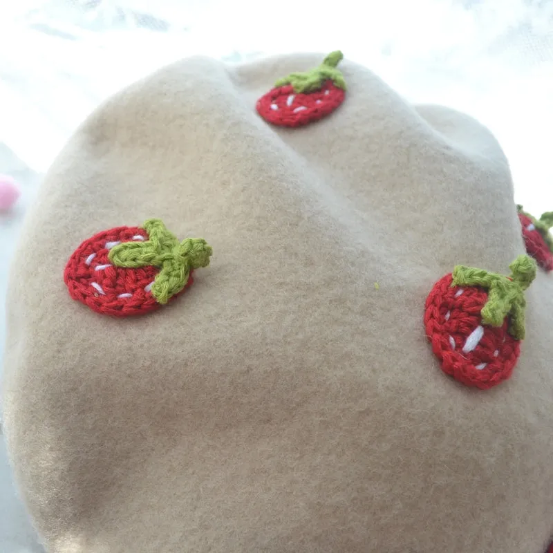 SWEET STRAWBERRY BEIGE BERET HAT BY51005