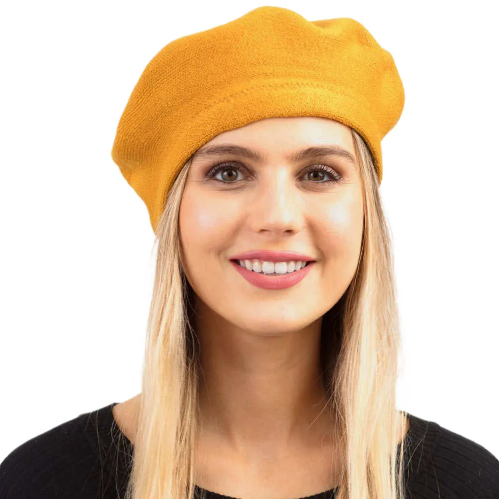 Trendy Fashionable Winter Stretchy Solid Beret Hat