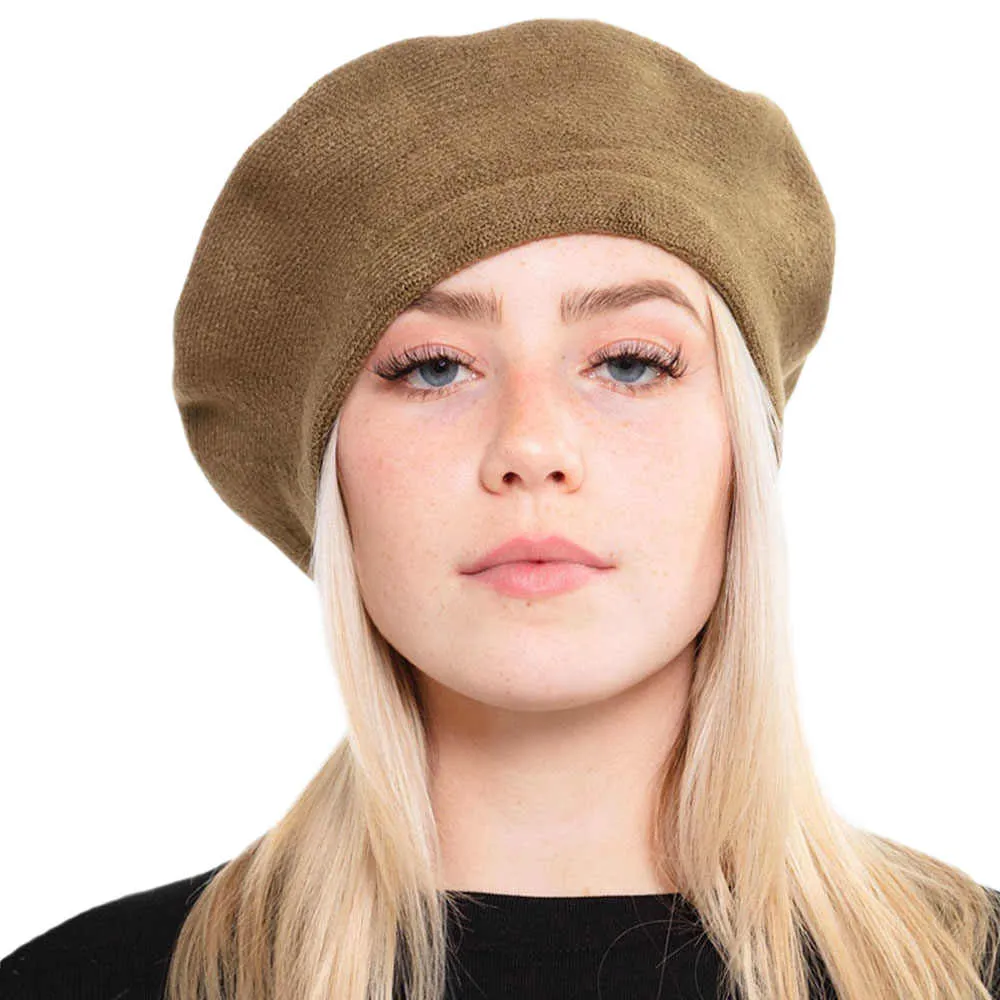 Trendy Fashionable Winter Stretchy Solid Beret Hat