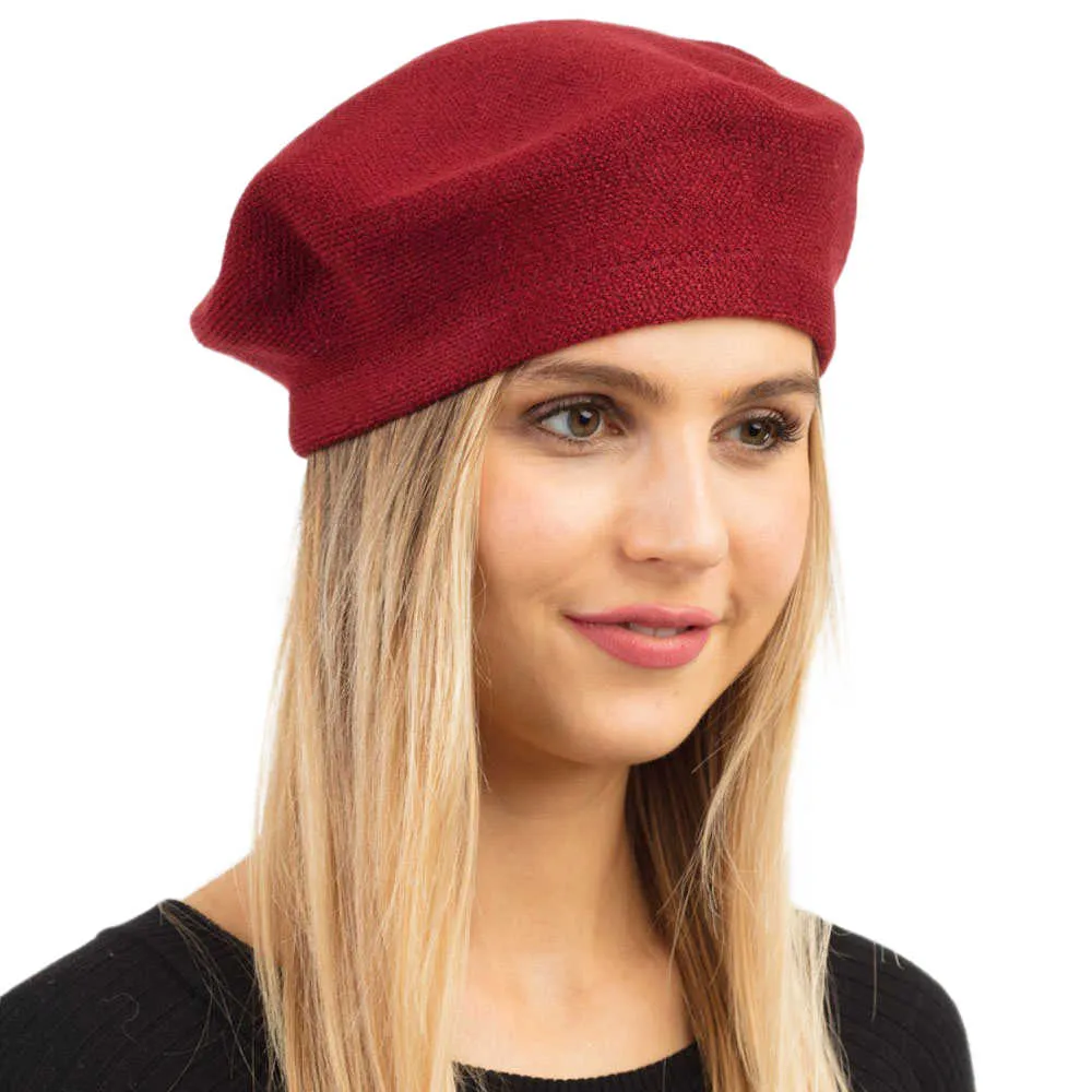 Trendy Fashionable Winter Stretchy Solid Beret Hat