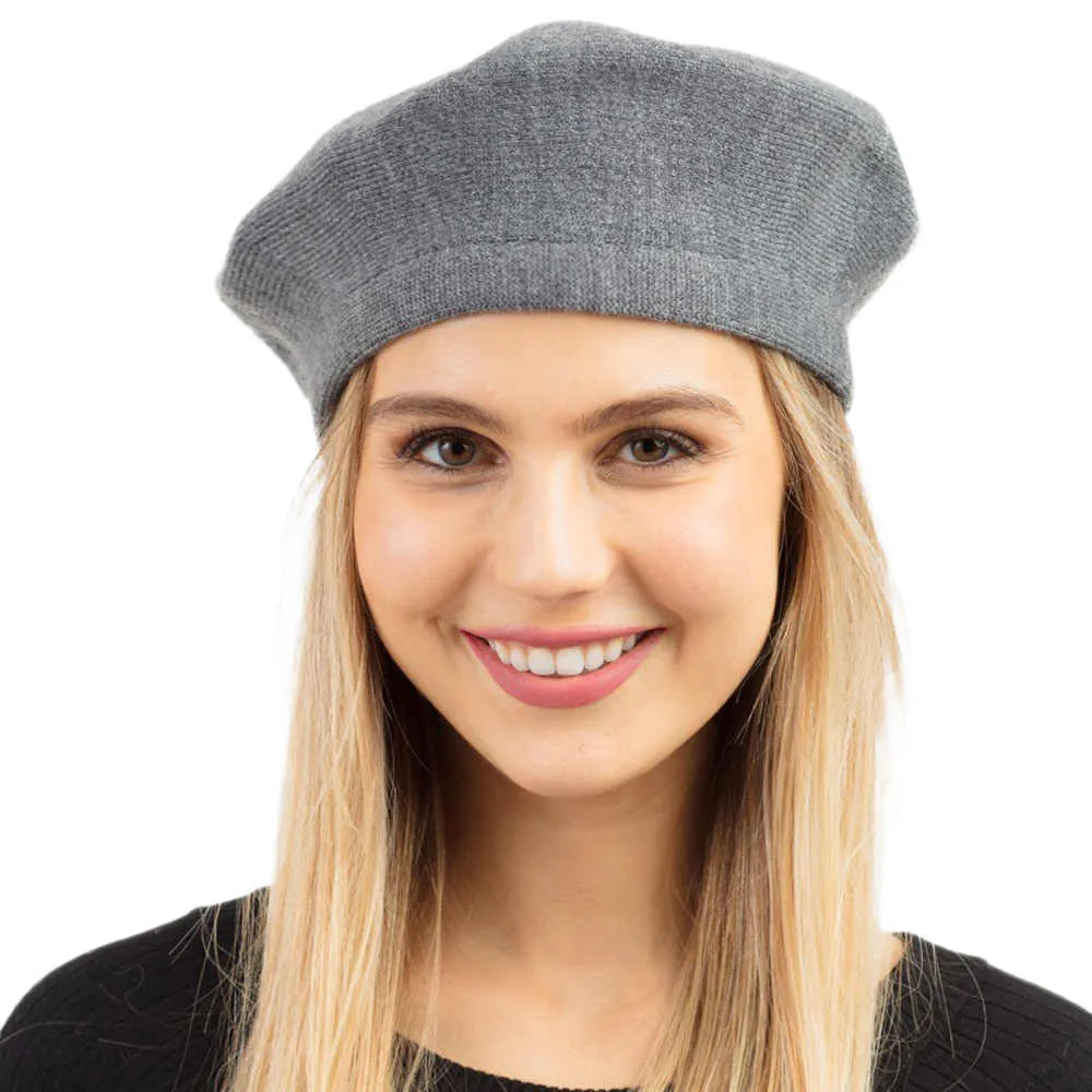 Trendy Fashionable Winter Stretchy Solid Beret Hat