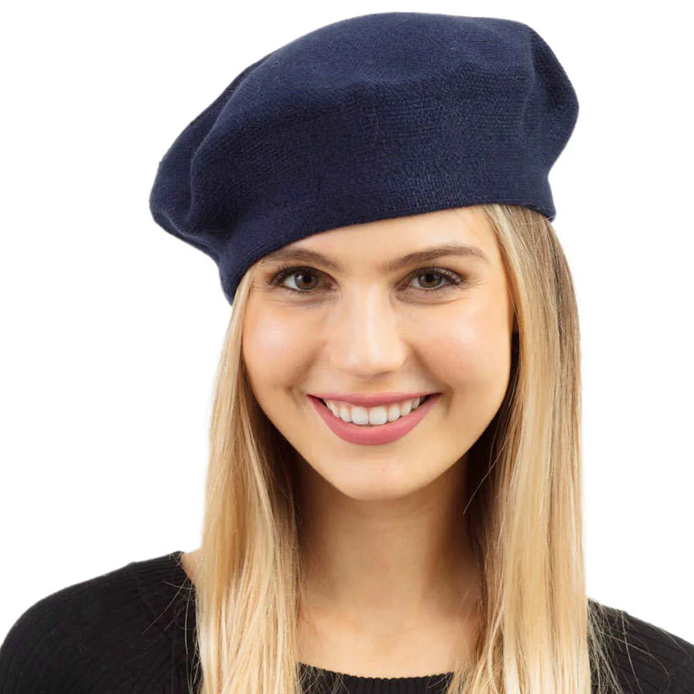 Trendy Fashionable Winter Stretchy Solid Beret Hat