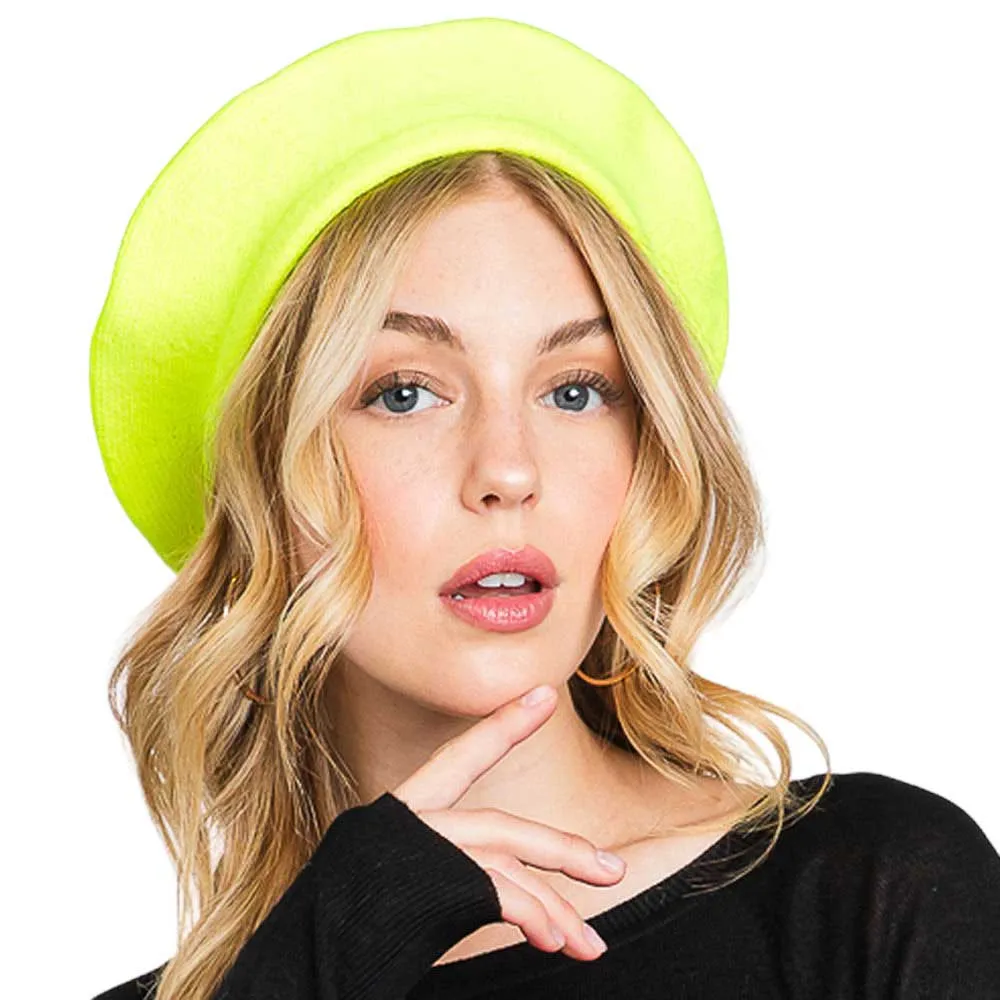 Trendy Fashionable Winter Stretchy Solid Beret Hat