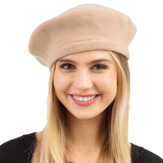 Trendy Fashionable Winter Stretchy Solid Beret Hat