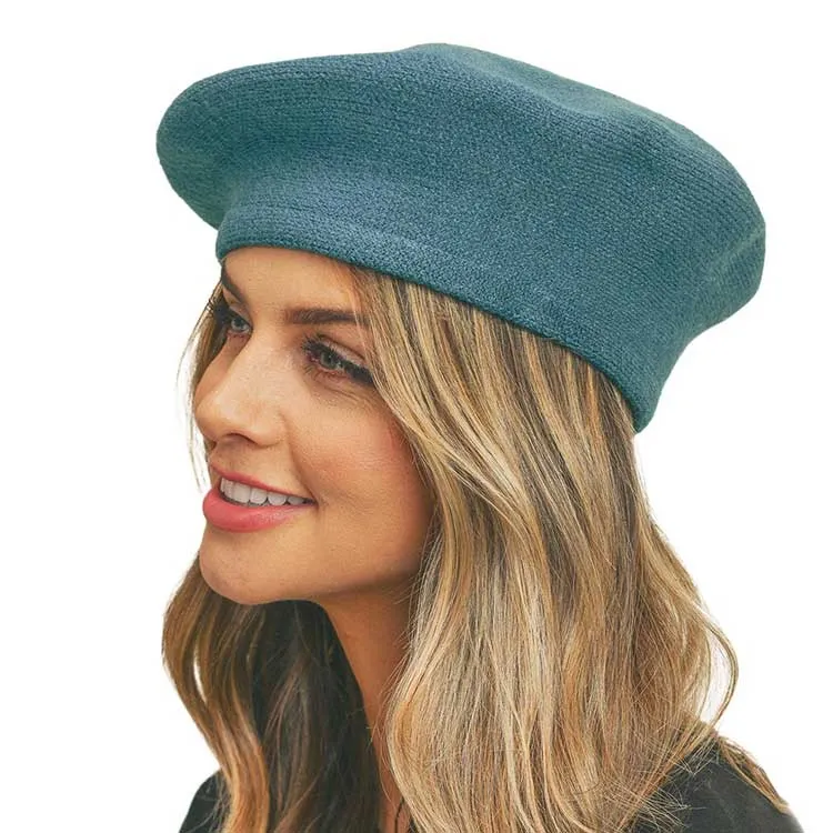 Trendy Fashionable Winter Stretchy Solid Beret Hat