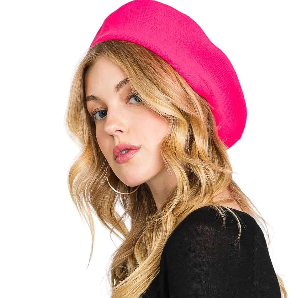 Trendy Fashionable Winter Stretchy Solid Beret Hat