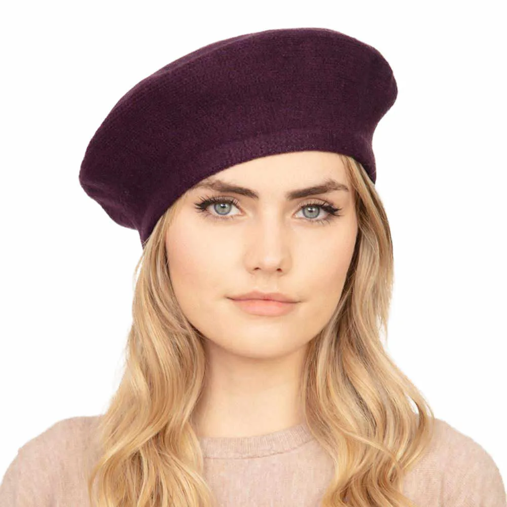 Trendy Fashionable Winter Stretchy Solid Beret Hat