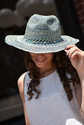 Turquoise Straw Hat