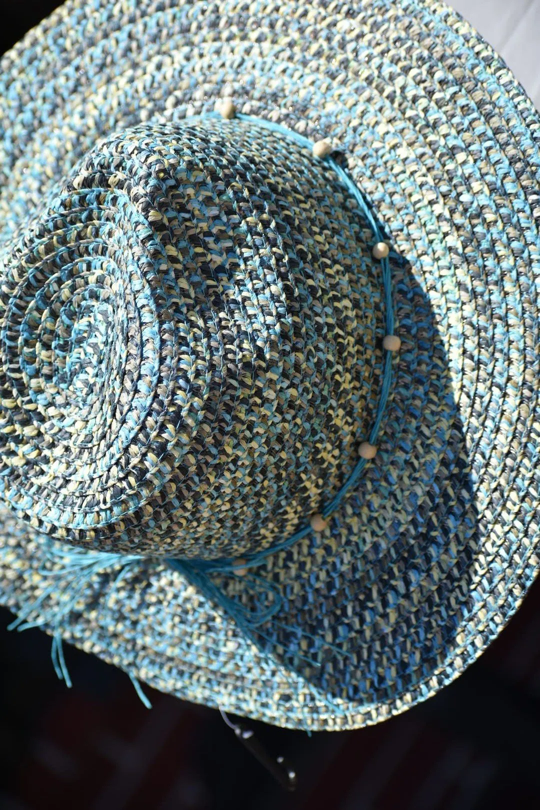 Turquoise Straw Hat