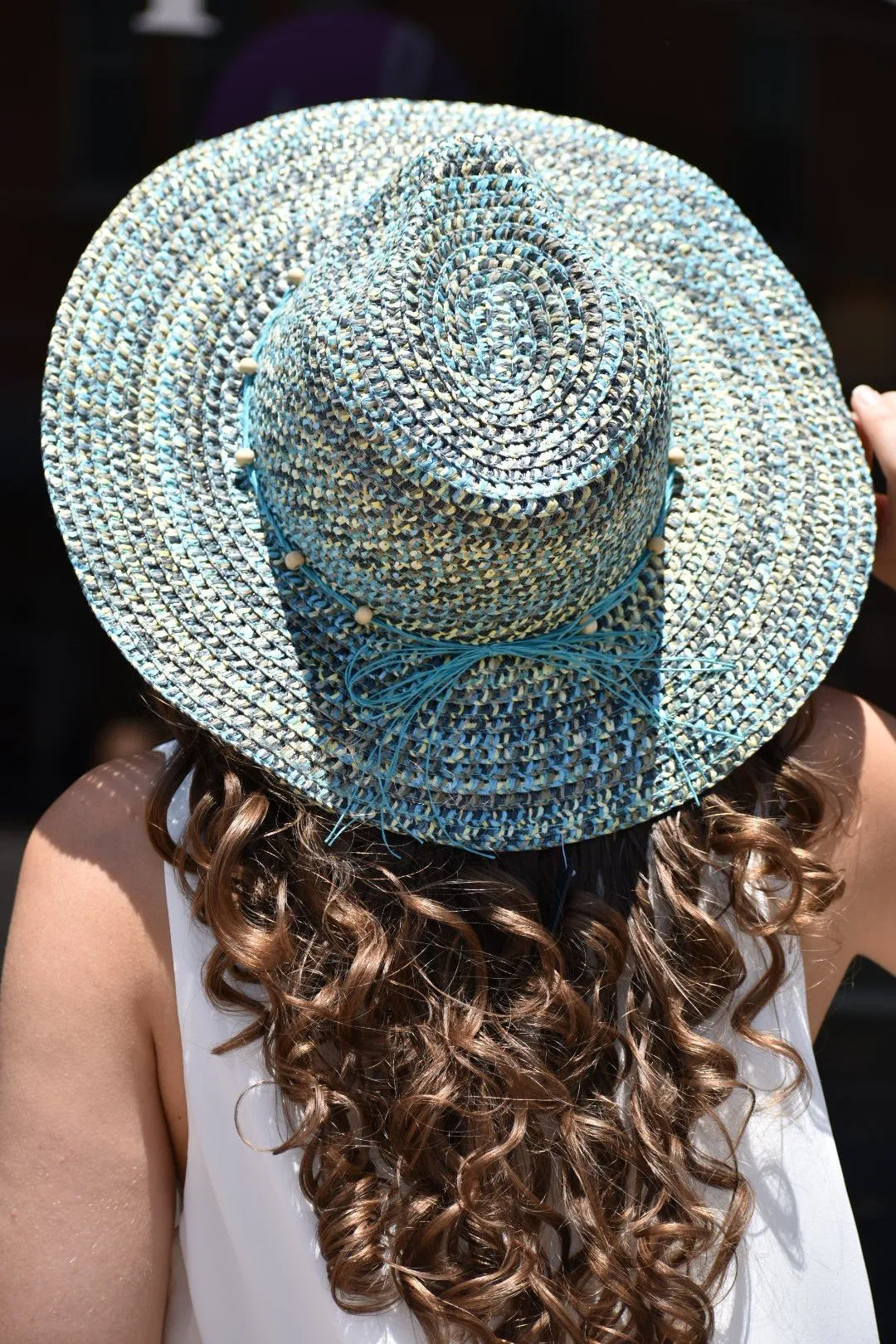 Turquoise Straw Hat