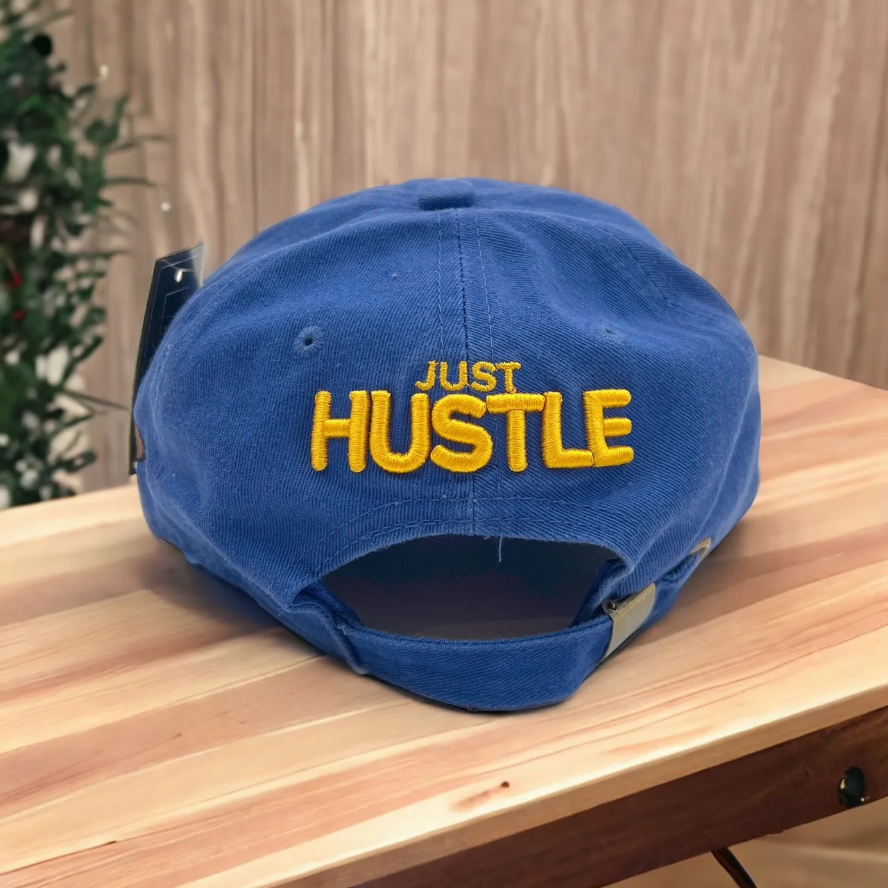 US Cotton Just Hustle Dad Hat (Blue) / 2 for $15