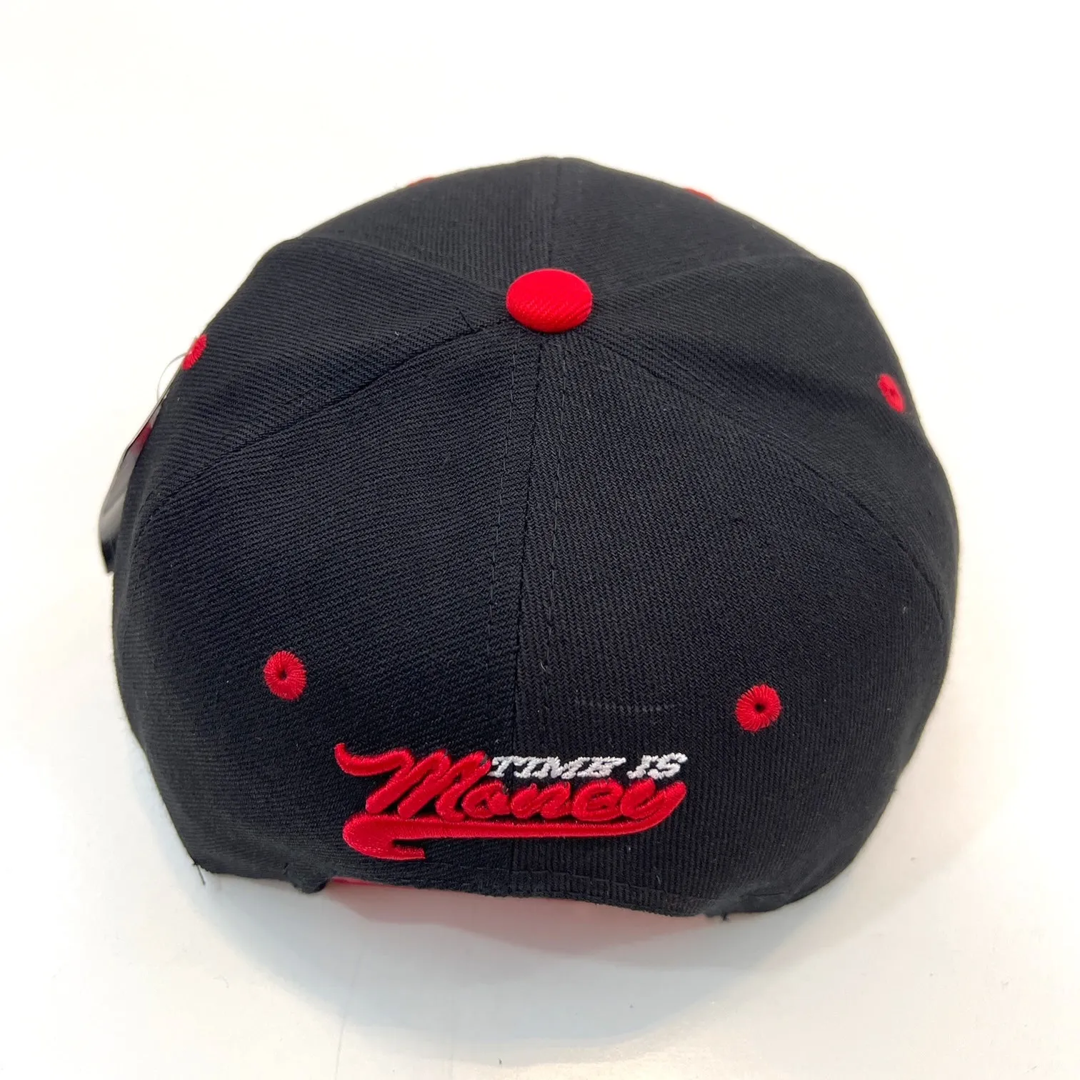 US Cotton Time is Money Snapback Hat (Black/Red) / 2 for $15