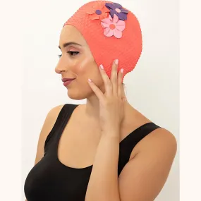 Vintage 3 Flowers Swim Cap